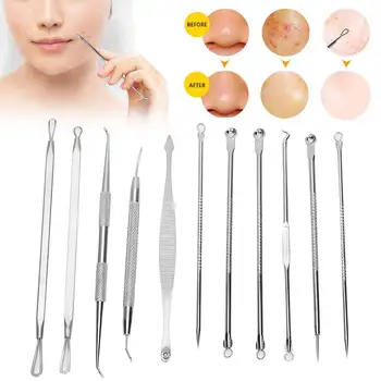 

11pcs Acne Extractor Stainless Steel Pimple Needle Kit Face Care Blackhead Removal Tool Skin Face Care Tool Accessories