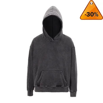 

Vintage Wash Plain Black Winter Hoodie Hip Hop Streetwear Sweatshirt Top Men Women Unisex Pullovers