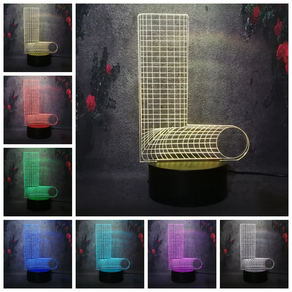 Светодиодный 3d-ночник Lampara Алфавит буквы J 7 цветов изменить стол лава лампа USB вилка прикроватная лампа детский праздничный Декор подарок