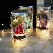 Искусственные цветы светодиодный мыло в Форме Розы пластиковые бутылки искусственный свадебный цветок день Святого Валентина День матери подарок