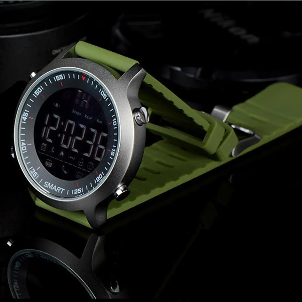 Unisex Fashion LCD Digital Pin Buckle Round Waterproof Pedometers Smart Watch