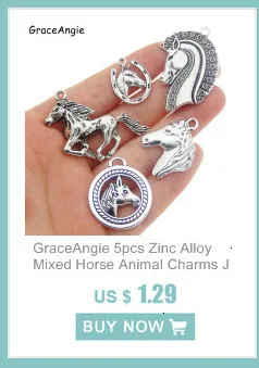 GraceAngie 5 шт Цинкового Сплава Смешанные Лошади животных Подвески для изготовления украшений ожерелья подвески ювелирный браслет сделай сам фурнитура для аксессуаров