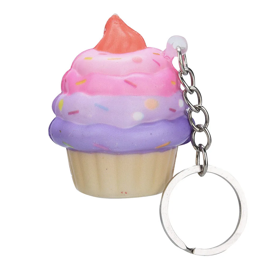 Ice Cream squeeze toy Pendants Creative Gift Simulation Cake Slow Rising Straps Bread Toys Backpack Accessories Decorations #A