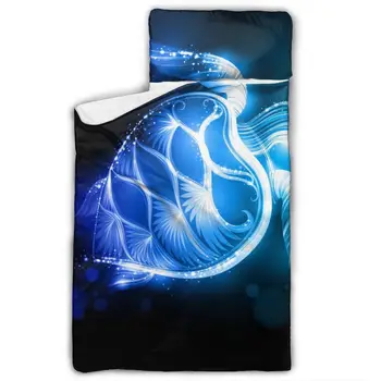 

Blue Sea Turtle Toddler Nap Mat Children's Sleeping Bag with Removable Pillow for Preschool Daycare and Sleepovers