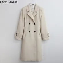 Mozuleva стильные женские двубортные пальто с зубчатым воротником, Зимние Модные женские пальто, женские длинные пальто