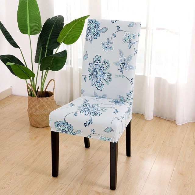 Series Chair Cover for Dining Room Banquet Hotel Kitchen Spandex Stretch Print Chair Covers Removable Washable Seat Decor