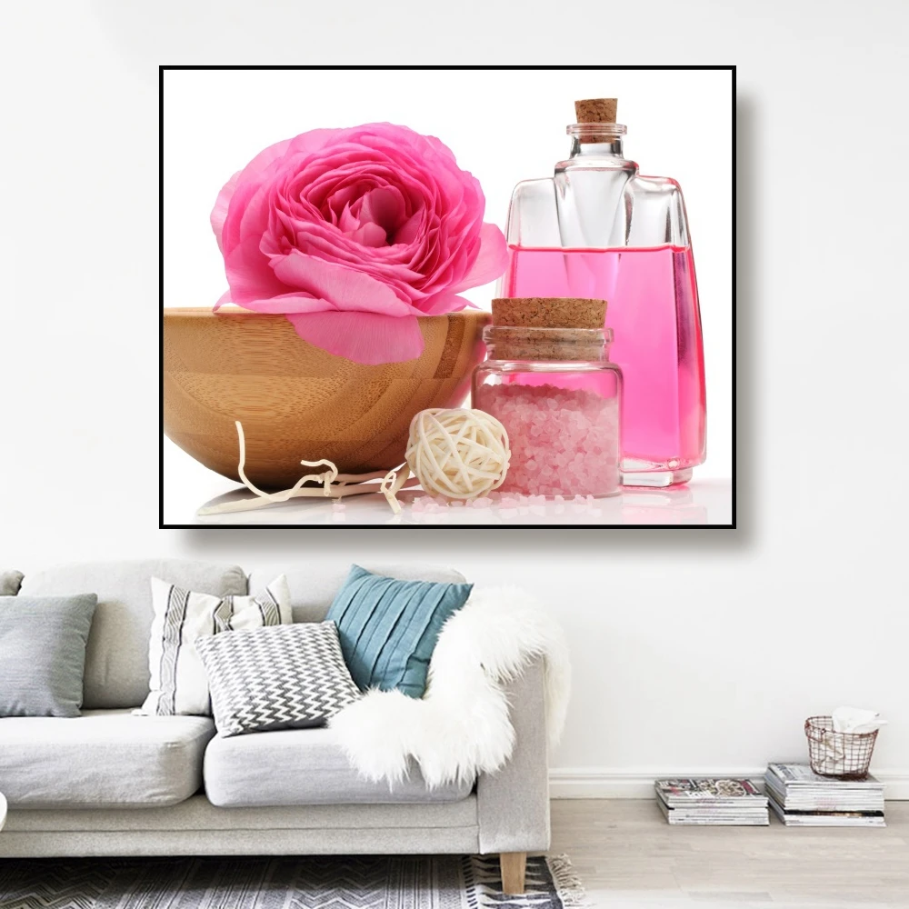 Canvas Painting Flowers and bottle container Nordic Art Poster Picture Wall Decor Modern Home Decoration For Living room Office Canvas Painting Flowers and bottle container Nordic Art Poster Picture Wall Decor Modern Home Decoration For Living room Office