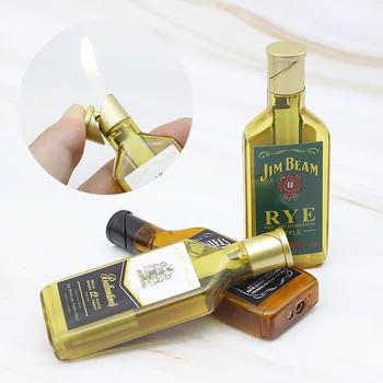 

2020 Creative Wine Bottle Lighter Compact Jet Butane Gas Inflated Lighter Cigarette Accessories Gadgets For Men And Women Gifts
