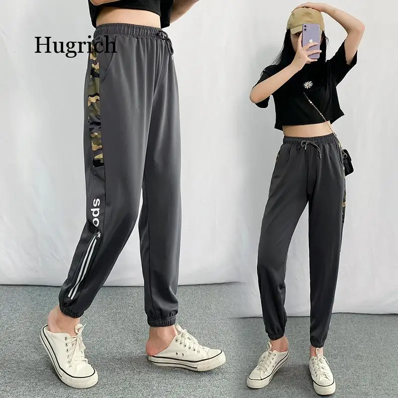 2021 New Spring and Autumn High Waist Straight Tube Harem Pants Korean Women's Loose Thin Capris