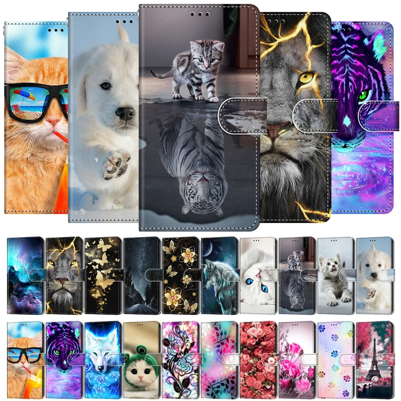 Кожаный чехол с милыми животными для Samsung Galaxy A6 2018 Fundas A9 A7 A750 A5 2017 A3 2016 чехол-книжка