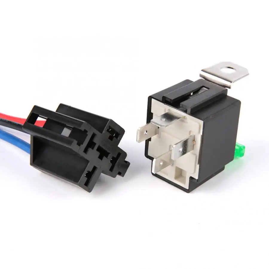 6pcs Car Relay Switch Harness Set 12V 4PIN SPST 30AMP Fuse Holder 14AWG Hot Wire