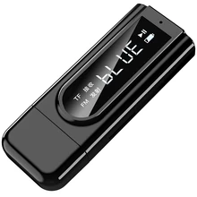 Hot TTKK K9USB 5 0 Bluetooth Receiver AUX Bluetooth Adapter for PC TV Car Headphone 3 5mm Jack Transmitter TF Card