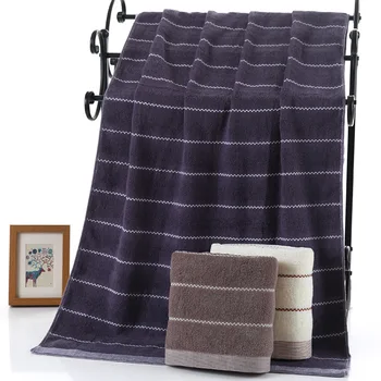 

Striped Printed Barth Towel Strong Absorption Bathrobe Cotton Head Wrap Quick Dry FaceTowel Household Hand Towel Set