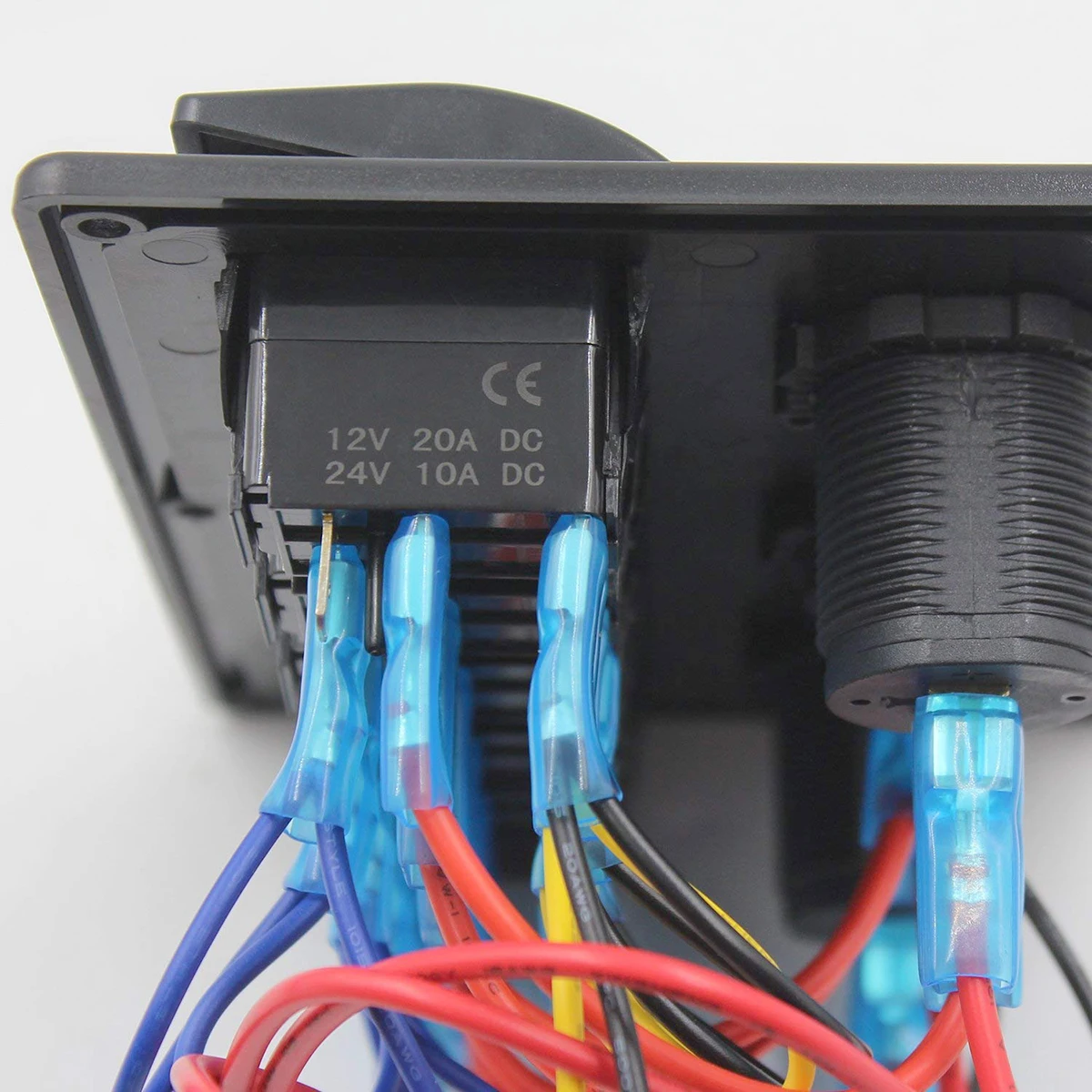 12 V-24 V 6 зеленый светодиодный Водонепроницаемый кулисный переключатель Панель Dual USB гнездо для автомобильного прикуривателя переключатель вольтметра Панель автомат защити цепи