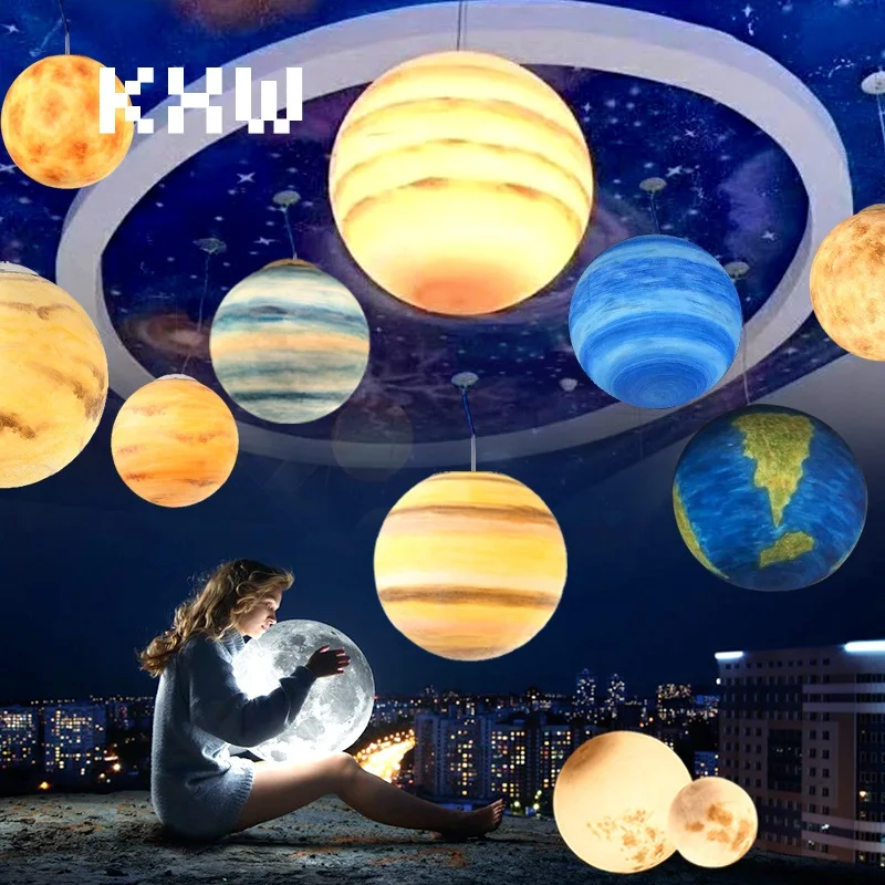 Креативное украшение планеты E27 осветительный прибор для жилых