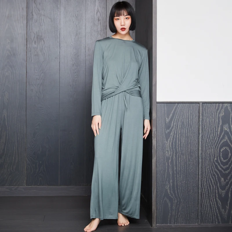 

Novelty Women 2pcs Modal Pyjamas Set Women Long Sleeve Pajamas Autumn New Home Clothes Casual Long Pant Sleep Pyjama Femme