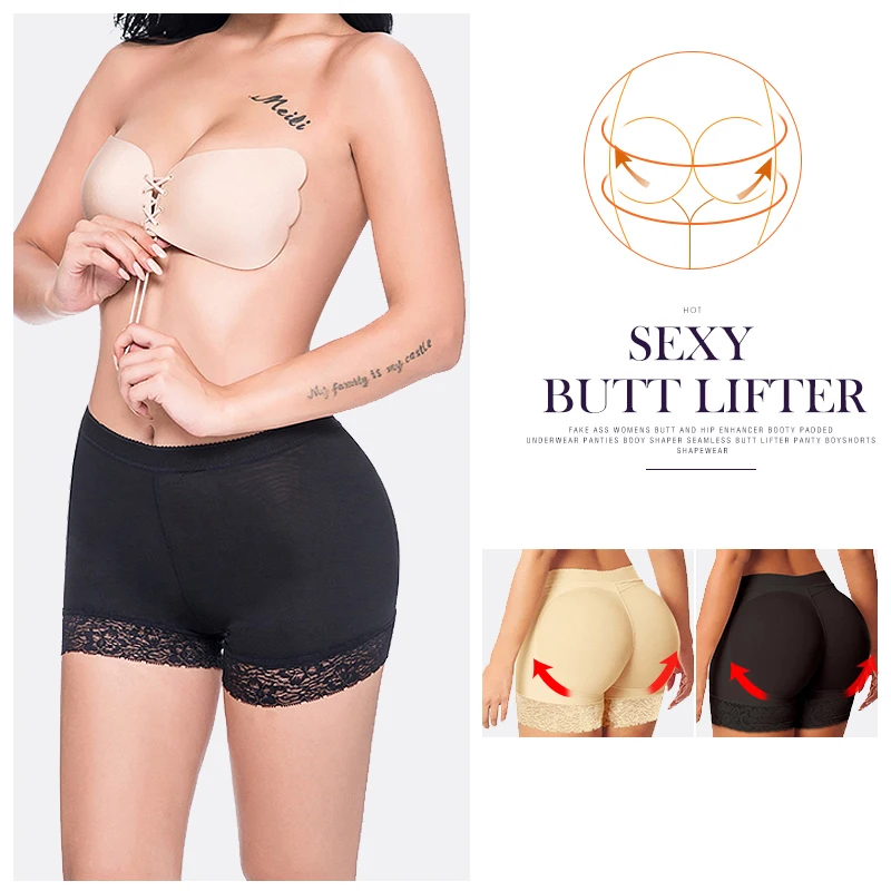 Women Padded Shorts and Shaper Tummy with Waist Lace