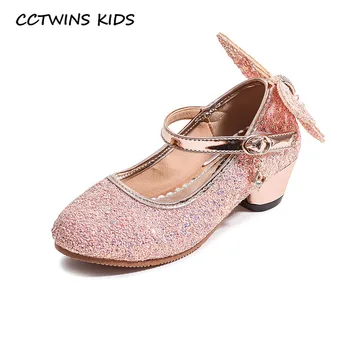

CCTWINS Kids Shoes 2020 Spring Children Fashion Princess Heel Baby Brand Glitter Mary Jane Girls Pearl Dance Shoes GH1761
