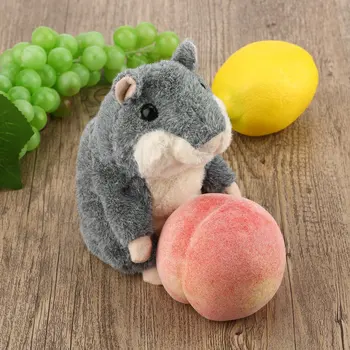 

Lovely Cute Interactive Funny Talking Hamster Plush Toy Speak Talking Sound Record Hamster Animal Educational Toy Gray