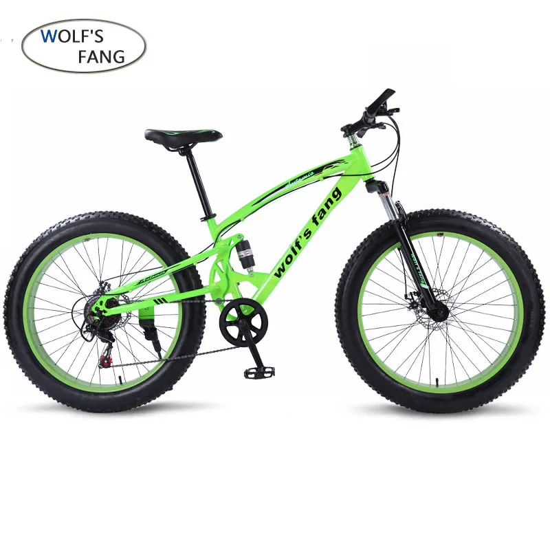 wolf's fang Bicycle Mountain bike 7/21 speed Fat bikes 26*4.0 road bike Snow Bike Full Shockingprllf Frame Male Free Delivery
