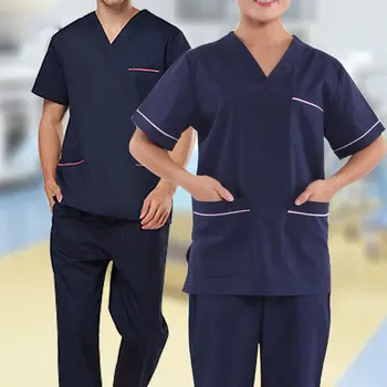 

High quality Female Medical Spa Uniforms suits/tops V-neck pharmacist Opening surgery scrubs tops scrubs medical uniforms women