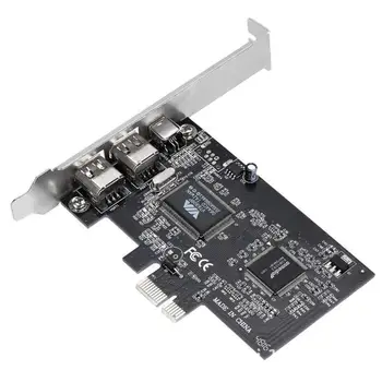 

3 Port IEEE 1394 Desktop Expansion Card Compliance with High Performance Serial Bus 1x 4Pin 2x 6Pin Adapter Video Controller