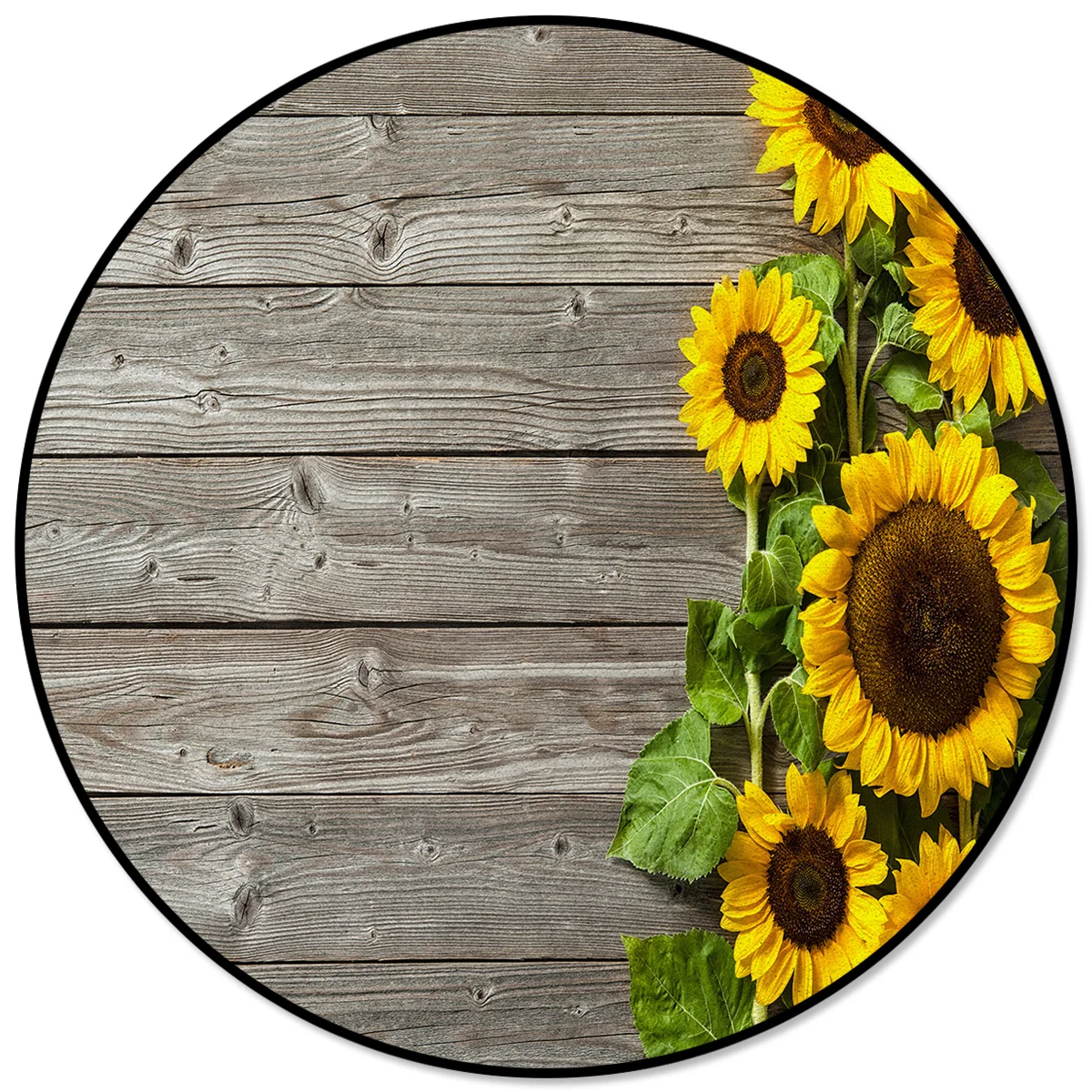 Круглый ковер Подсолнух деревянная доска фон микрофибра мохнатые супер мягчайшие кухонные коврики столовая пледы ковры Ресторан