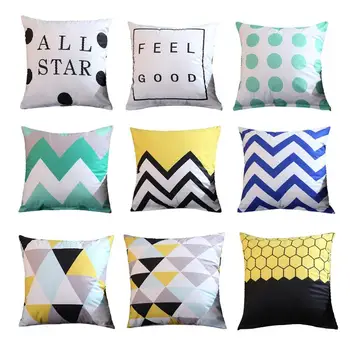 

Nordic Style Yellow Pillow Modern Geometric Stripes Rhombus Abstract Art Cushion Home Decor Office Chair Throw Pillow Cushion