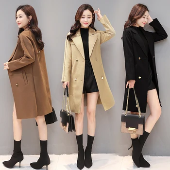 

New Arrival Solid Loose Double-breasted Woolen Coat Elegant Womens Coats Winter Fashion Fall Winter Coat Wool Abrigos 2019