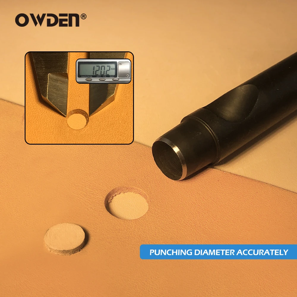 OWDEN 가죽 구멍 펀치 세트, 날카로운 벨트 구멍 펀치, 가죽 공예 벨트 구멍 펀치, 가죽 중공 펀치 도구, 1mm-12mm