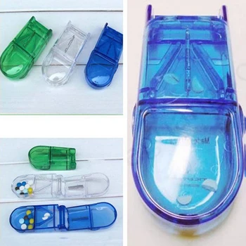 

Portable Pill Storage Box Folding Medicine Cutter Tablet Container Organizer Medicine Holder Case Safe Pill Splitter 3 Colors