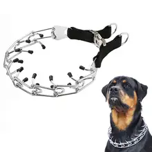 Ошейник для дрессировки собаки, металлический ошейник для дросселя с комфортными наконечниками