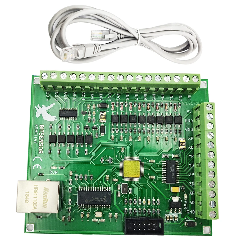 

Ethernet 4 axis 5 axis mach3 cnc motion control card bsmci14e 5v dc 5w power input and output terminal power supply 12v ~ 36v