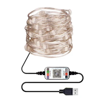 

20Key 10M 100LED Color Changing LED Fairy Lights Music Bluetooth RGB Waterproof Wire String Light for Bedroom