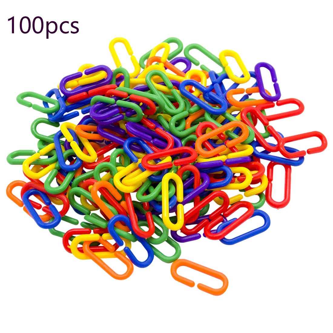 100pcs 2 стиля гнездо для попугая игрушки деревянный Стальной Подвесной колокольчик клетка игрушки для попугаев птица, белка забавная цепочка качели птица игрушки принадлежности - Цвет: 100pcs