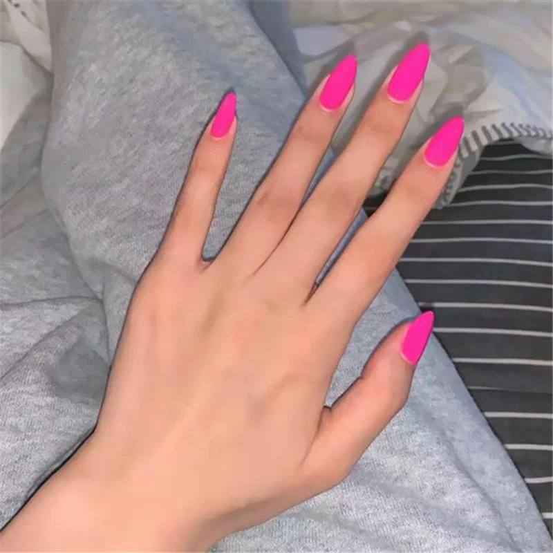 Nusx Nail Art Manicure 24pcs Matte Tips Long Pointed head Fake Nails Forms Extension Manicure Art 4