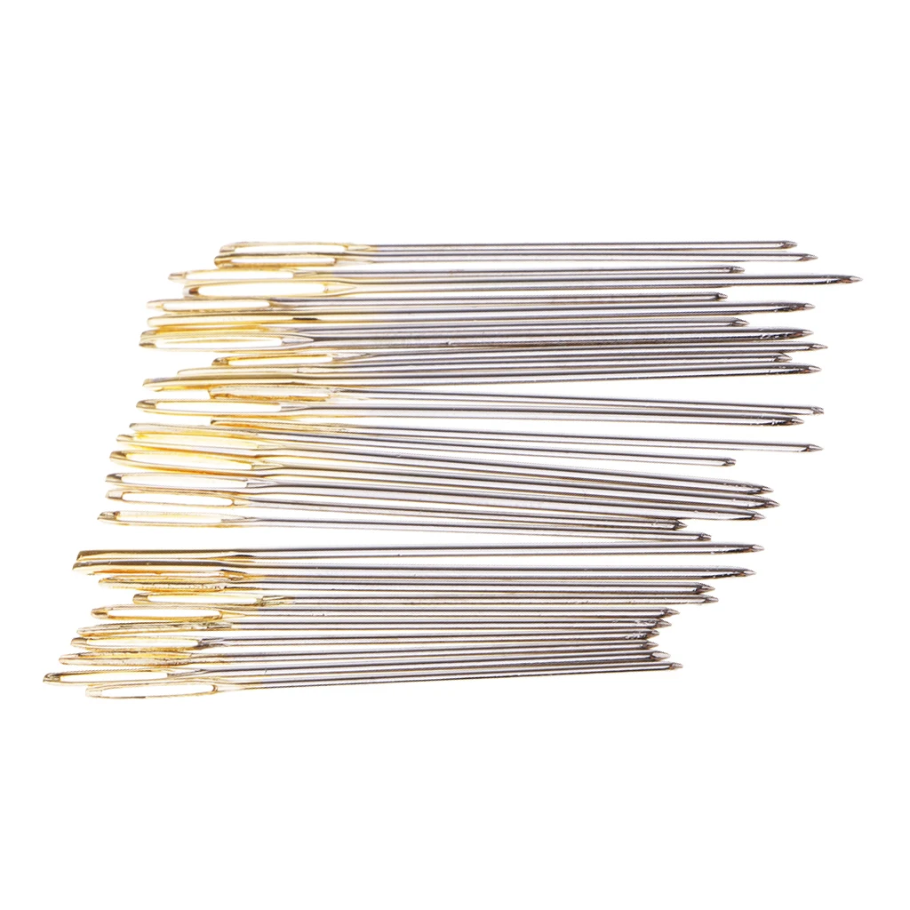 30Pcs Large Knitting Sewing Needles Gold Eye Cross Stitch Tapestry Needles for Beginners Adults