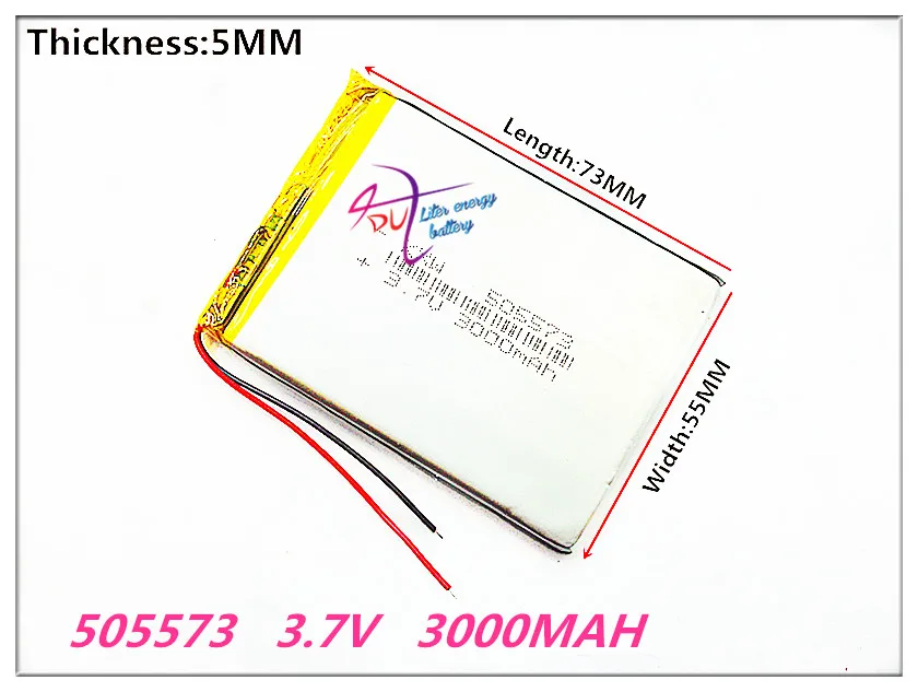 Размер 505573 3,7 V 3000mah 505575 литий-полимерная батарея с защитной платой для планшета V3000HD MP4 gps DVD