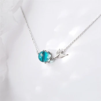 

Sole Memory Blue Crystal Mermaid Fishtail Cute Sweet 925 Sterling Silver Female Resizable Bracelets SBR252