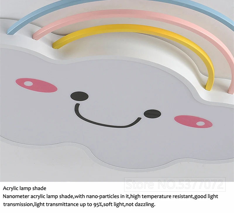 Современный мультяшный Радужный облачный детский потолочный светильник для маленьких девочек, светодиодный потолочный светильник для спальни, детской комнаты, потолочный светильник