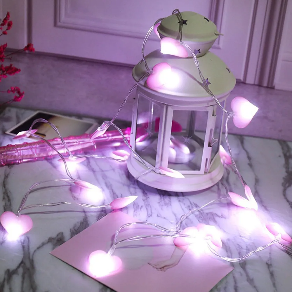 Светодиодный светильник с сердечком, свадебная гирлянда, сказочный светильник, рождественский, 10 светодиодный Светодиодный, сказочный, розовый, для девушек, струнный светильник, для помещений, вечерние, садовые гирлянды, светильник ing