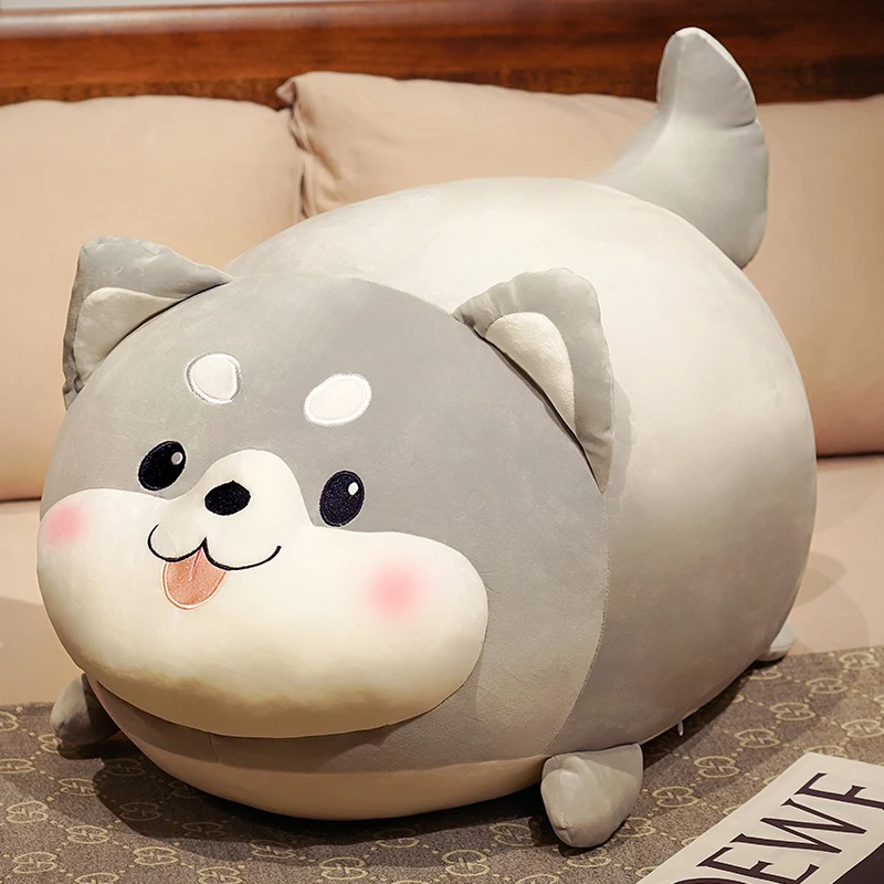 thumbnail image 1 of Peluche de perro Husky gordo de alta calidad para niños, almohada de animales Shiba Inu de dibujos animados, muñeco de juguete para calmar al bebé, 35/50/70cm, 1 of 5
