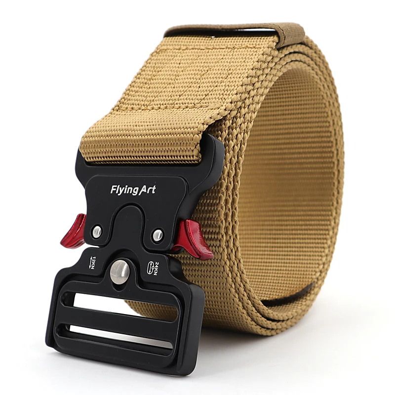 Flying Art Belt Men 50MM Tactical Military Nylon Belt Quick Release Outdoor Hunting Training Metal Buckle Wide Belt flying art 2022 new tactical belt metal buckle quick release elastic belt casual tooling training belt men s trousers waistband