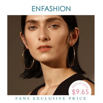 

Enfashion Large Hoop Earrings Gold color Thin Line Earings Stainless Steel Circle Earrings For Women Jewelry Wholesale