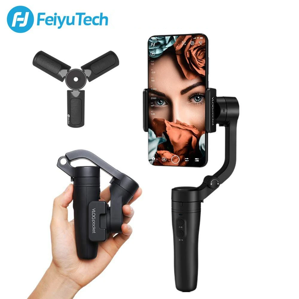  FeiyuTech Vlog Pocket 3-Axis Handheld MINI Phone Gimbal Smartphone Stabilizer for iPhone X 8 7 Plus