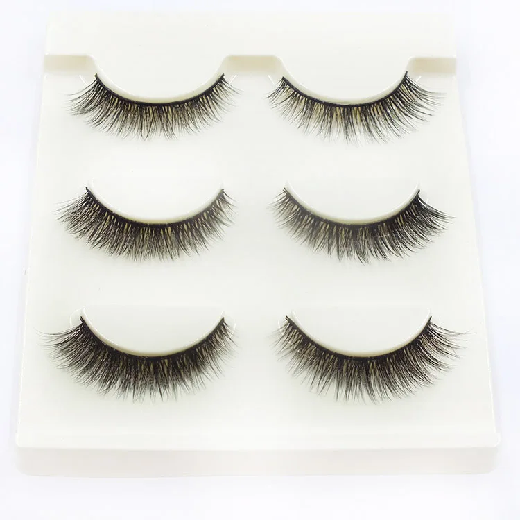 

3D-67 Handmade three pairs of 3D false eyelashes Multi-layer three-dimensional natural thick and long eyelashes