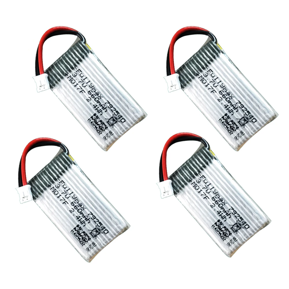 

4 шт. LiPo батарея 3,7 V 660mAh 25C 443441 Li-Po аккумуляторная батарея PH2.0 разъем/JST разъем для радиоуправляемого дрона F121/F110S