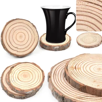 

1PC Wooden Slice Cup Mat Heat-resistant Cup Mug Mat Coffee Tea Hot Drink Placemat for Dining Table Kitchen Accessories