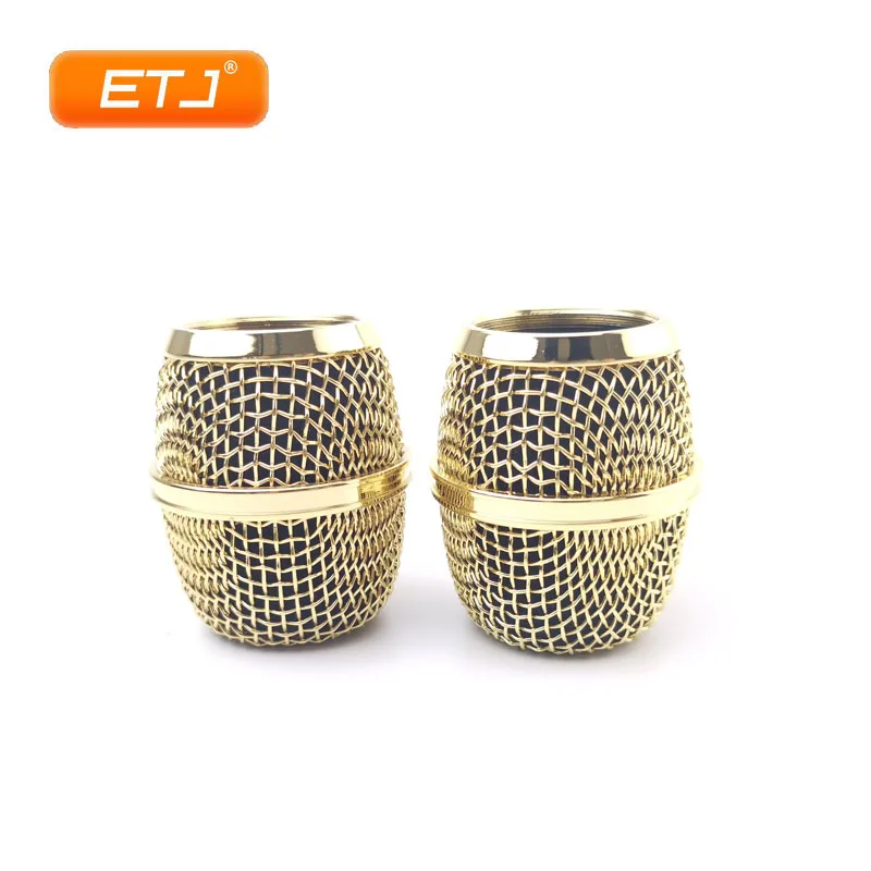 2pcs Polished Gold Beta87A Mesh Grille Metal Ball For Shure Microphone Accessories Wholesales