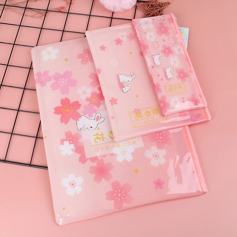 1 шт. Сумка для документов Sakura Rabbit на молнии, Сетчатая Сумка для документов, папка для документов, канцелярские принадлежности